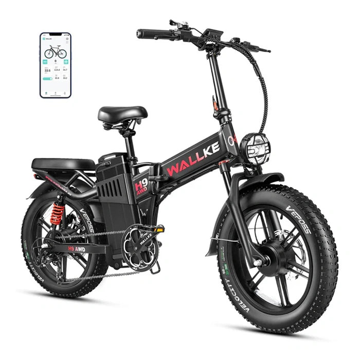 2025 Wallke H9 AWD Folding Ebike | 3200W Folding Ebike 40/60/82Ah Battery