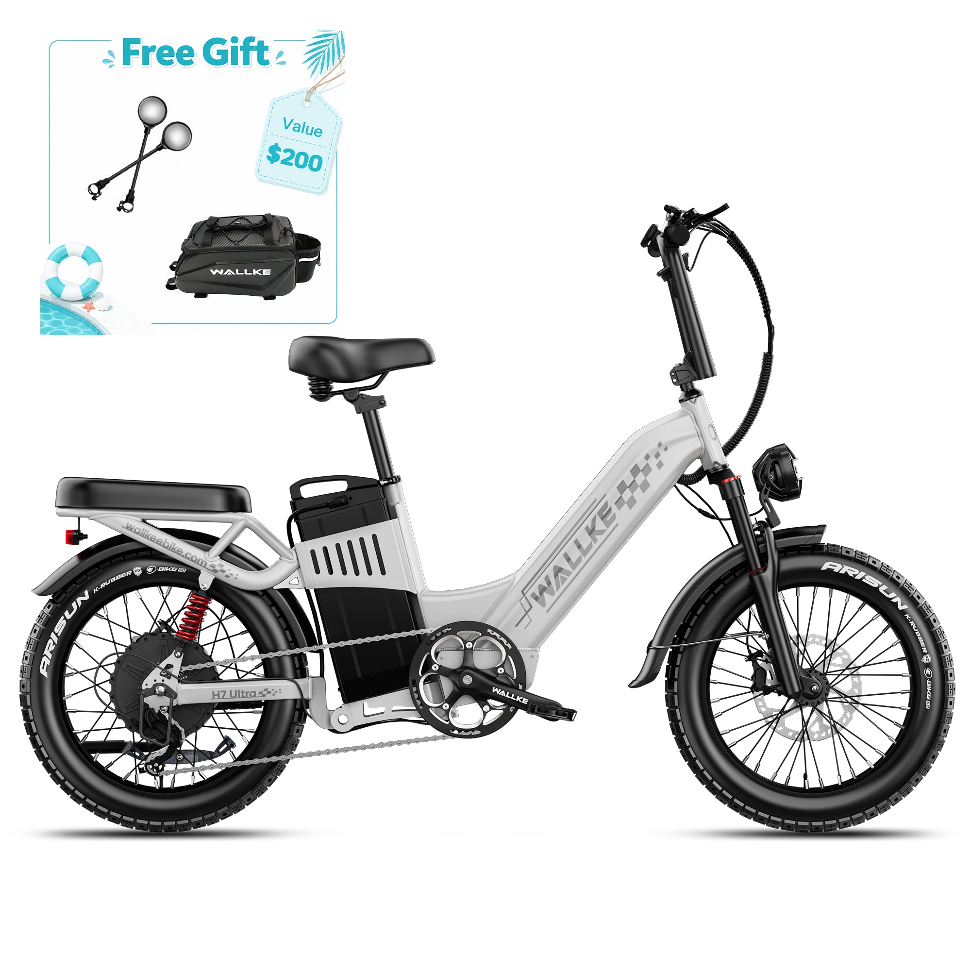 WALLKE H7 Series | AWD Step-Thru 3200W Ebike 40/55Ah Battery