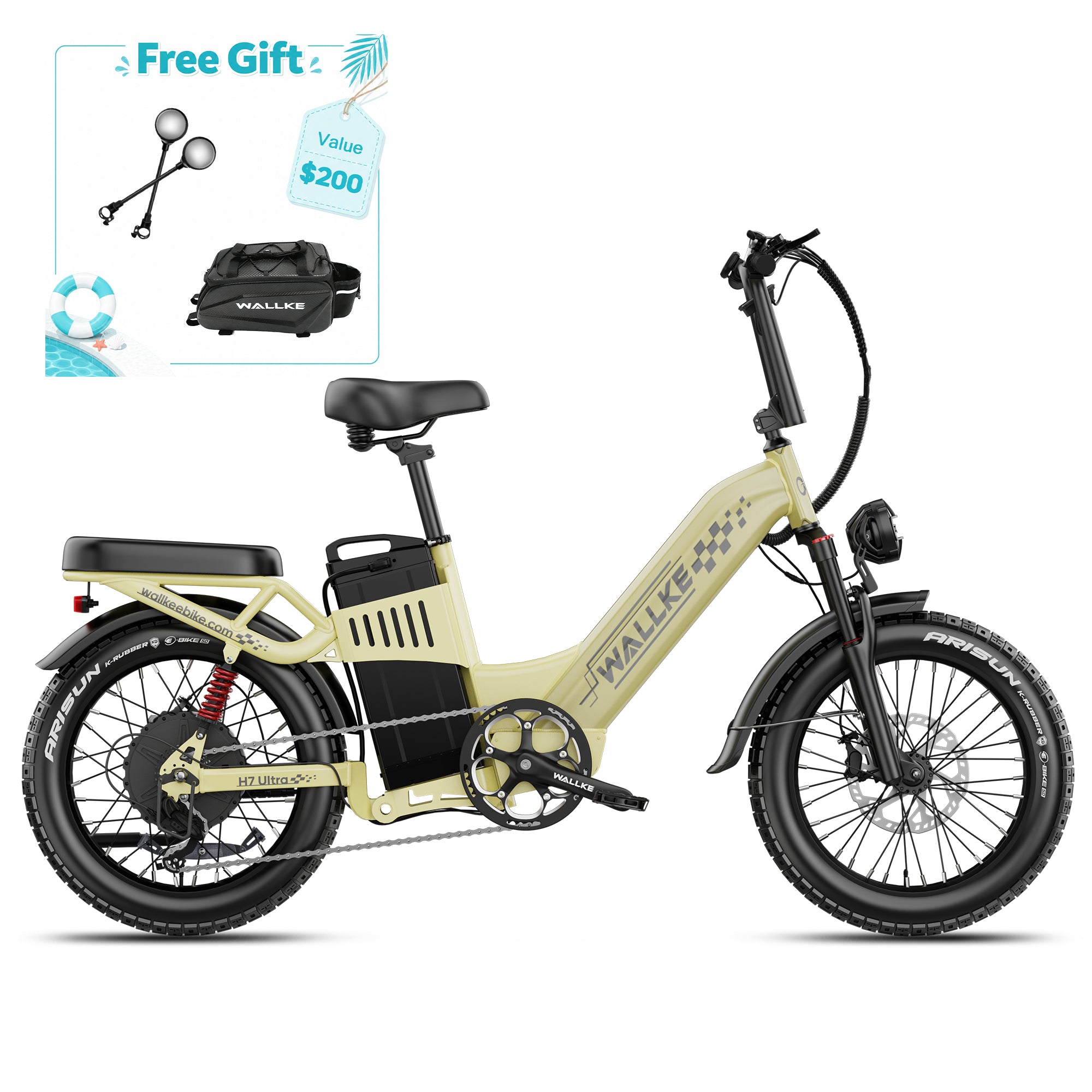 WALLKE H7 Series | AWD Step-Thru 3200W Ebike 40/55Ah Battery