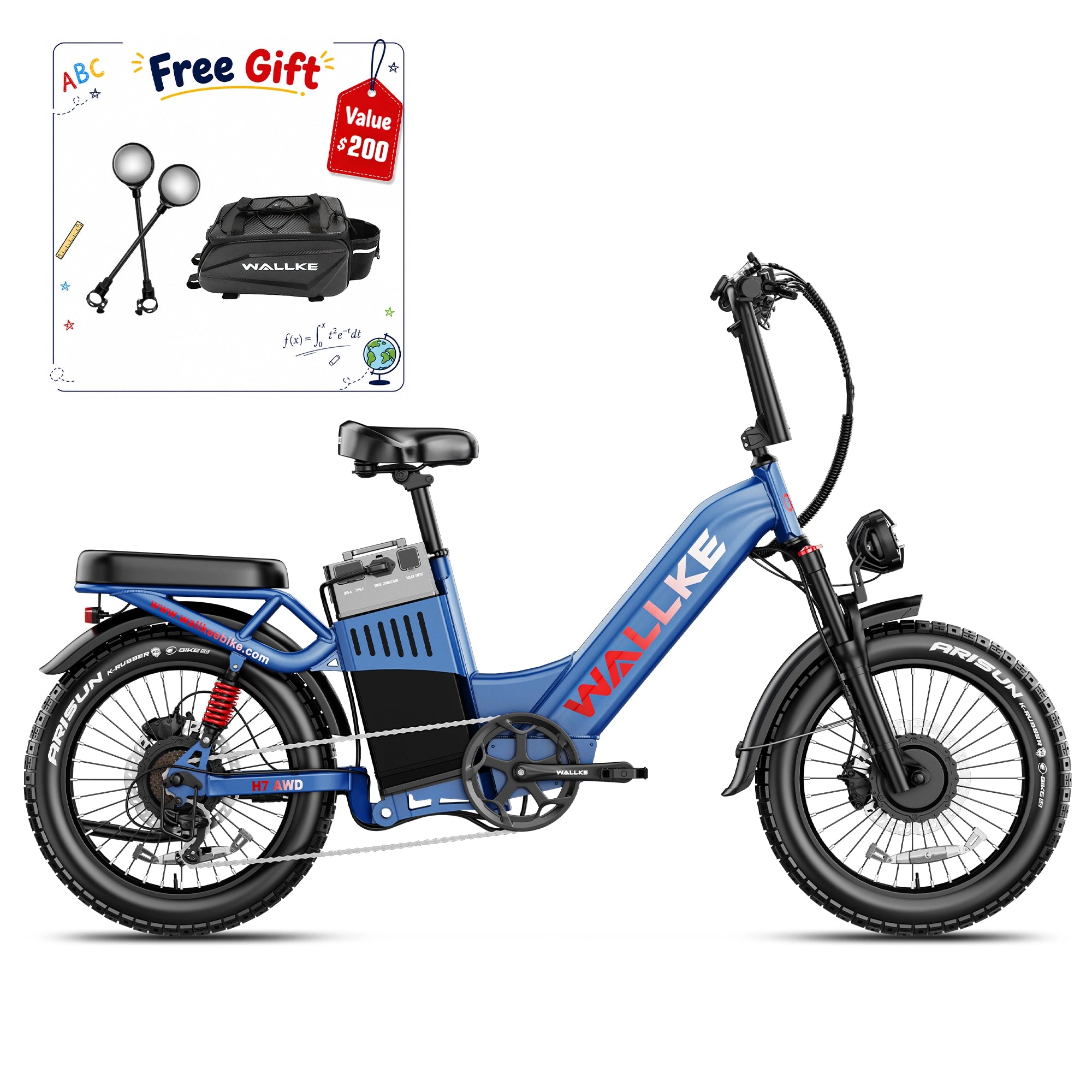 2026 WALLKE H7 Ultra Step-Thru | 4000W Off-Grid Power Station E-Bike with Torque Sensor, 37mph Speed