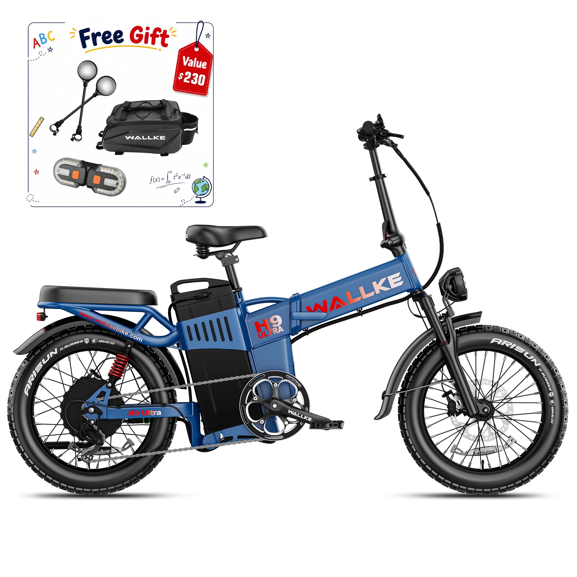 2026 Wallke H9 AWD | 3200W Folding Ebike 40/62Ah Battery