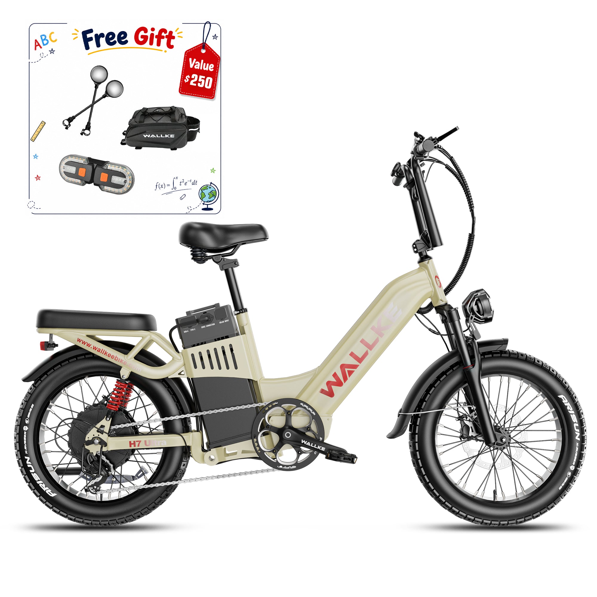 2026 WALLKE H7 Ultra Step-Thru | 4000W Off-Grid Power Station E-Bike with Torque Sensor, 37mph Speed