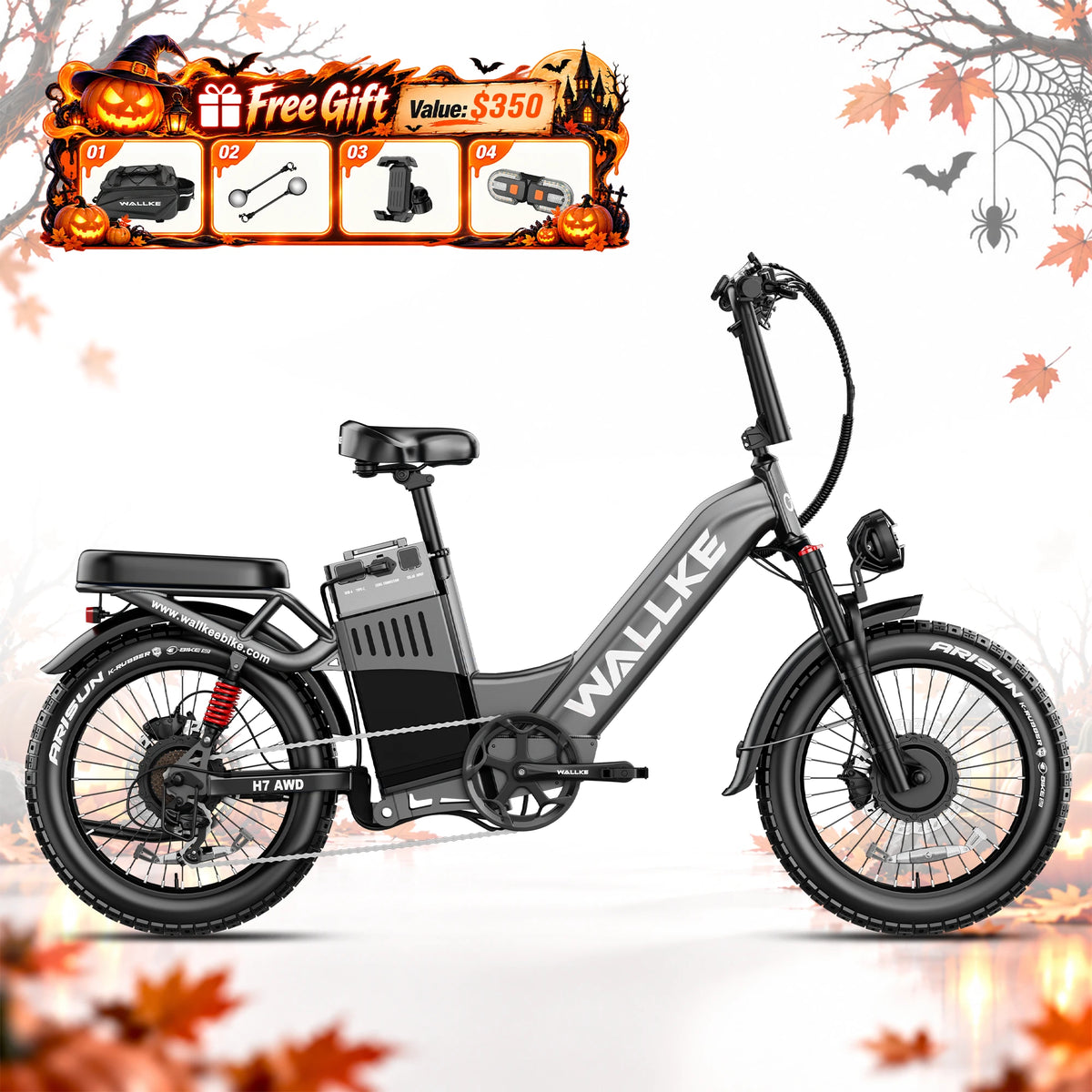 WALLKE H7 Series | AWD Step-Thru Ebike 40/55Ah Battery