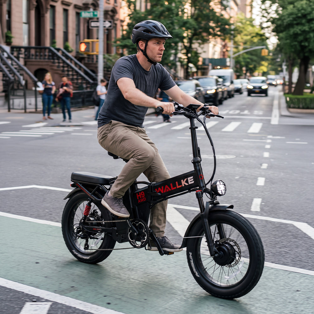 WALLKE H9 Series | AWD Folding Off-Grid Power Station E-Bike with Torque Sensor, 37mph Speed, 55/77Ah Battery Options