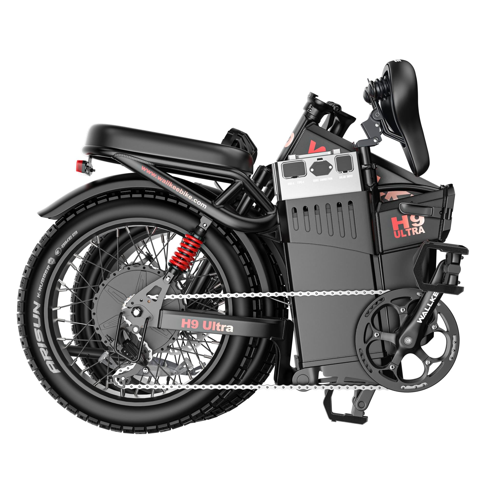 2026 WALLKE H9 Ultra Folding | Off-Grid PowerStorage E-Bike with Torque Sensor, 37mph Speed, 55/77Ah Battery Options
