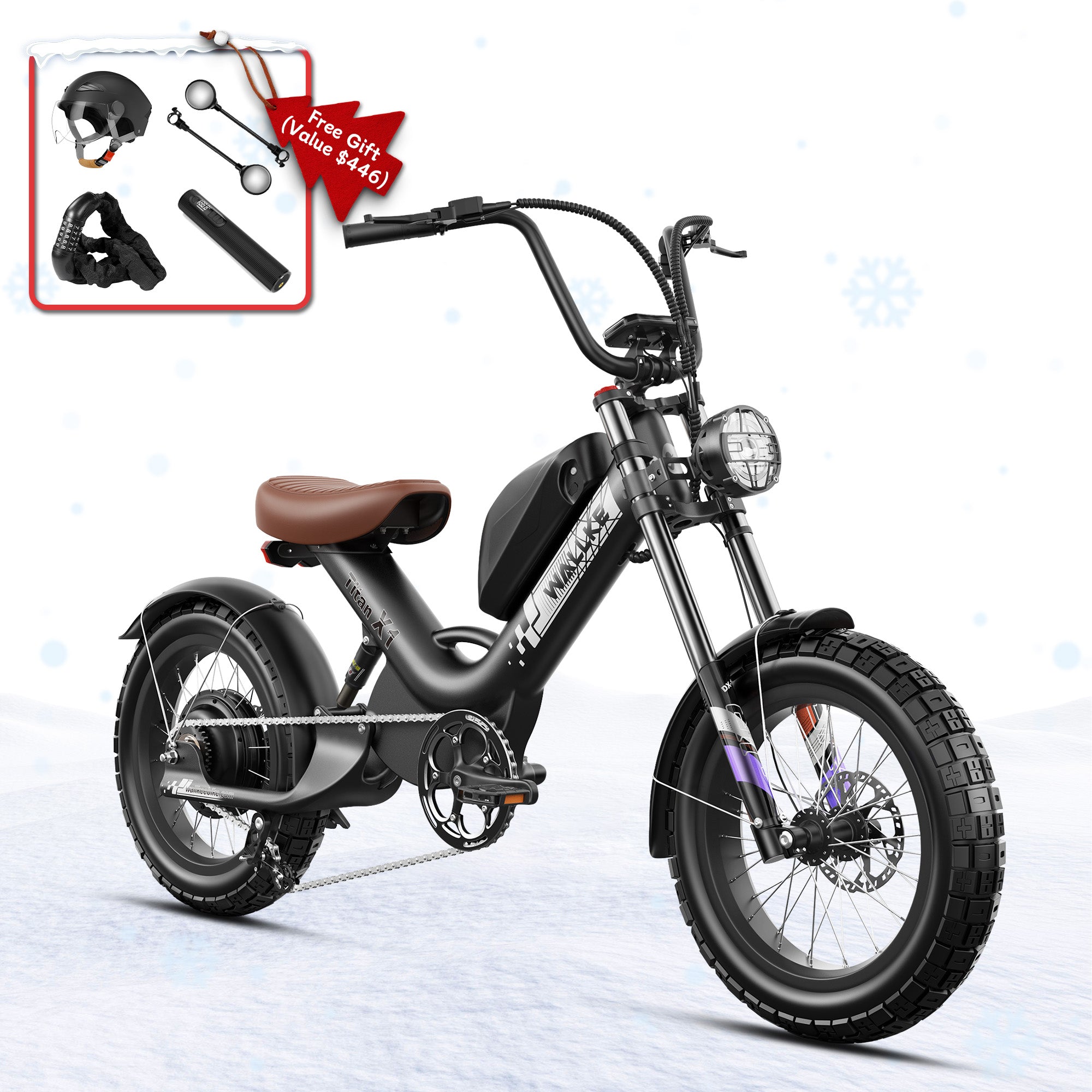 WALLKE Titan X1 Carbon Fiber Frame | 3800W Cruiser Ebike