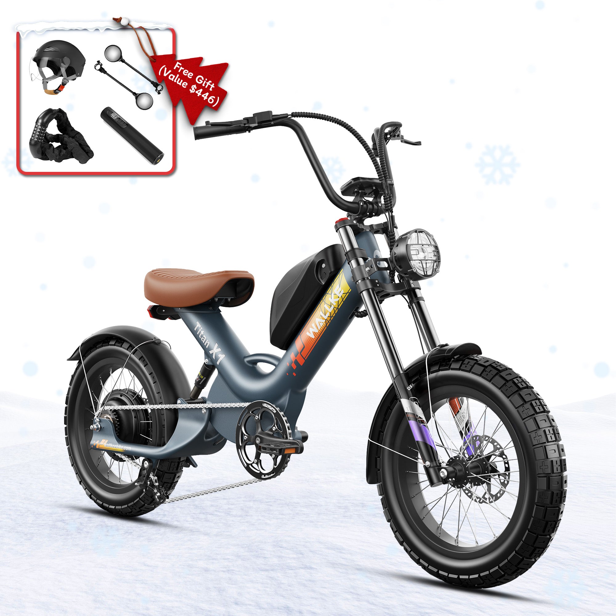 WALLKE Titan X1 Carbon Fiber Frame | 3800W Cruiser Ebike