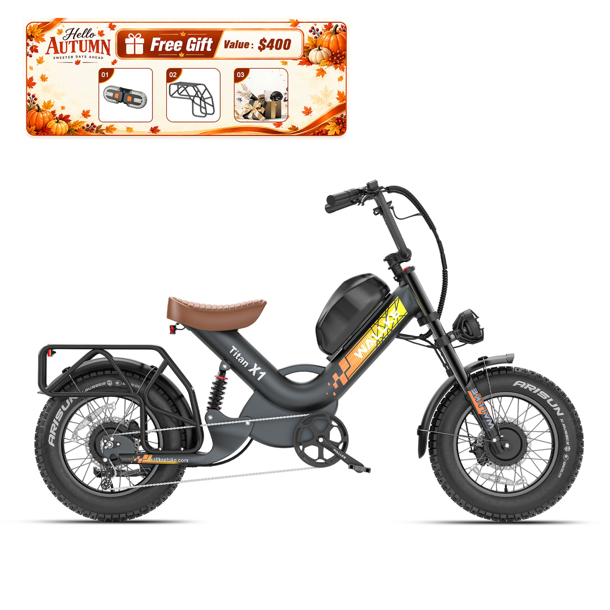2027 WALLKE Titan X1 AWD Dual-Motor Fat Tire Ebike | Up to 4000W Peak Power-PreOrder