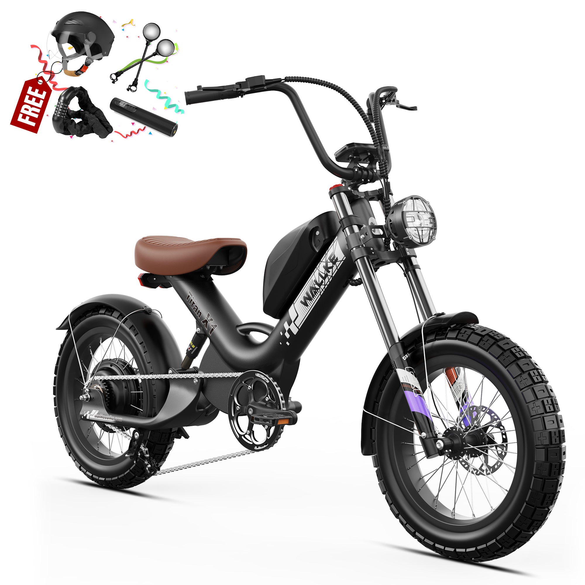 WALLKE Titan X1 Carbon Fiber Frame | 3800W Cruiser Ebike