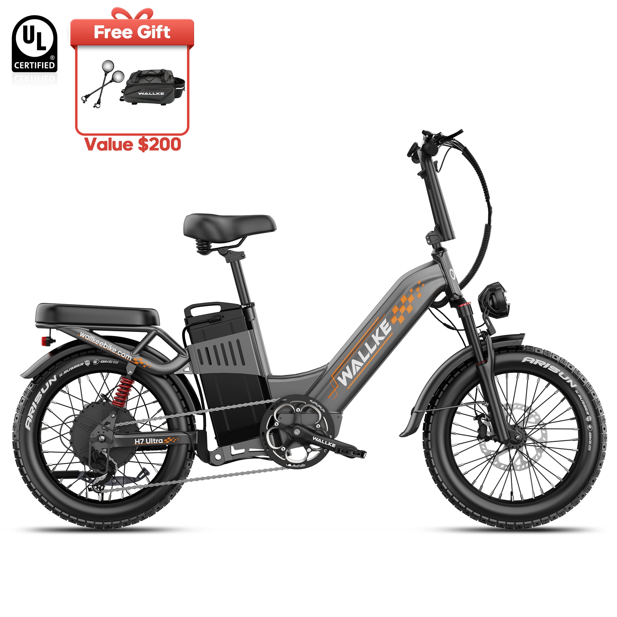 2026 WALLKE H7 Ultra Step-Thru | 4000W Off-Grid Power Station E-Bike with Torque Sensor, 37mph Speed