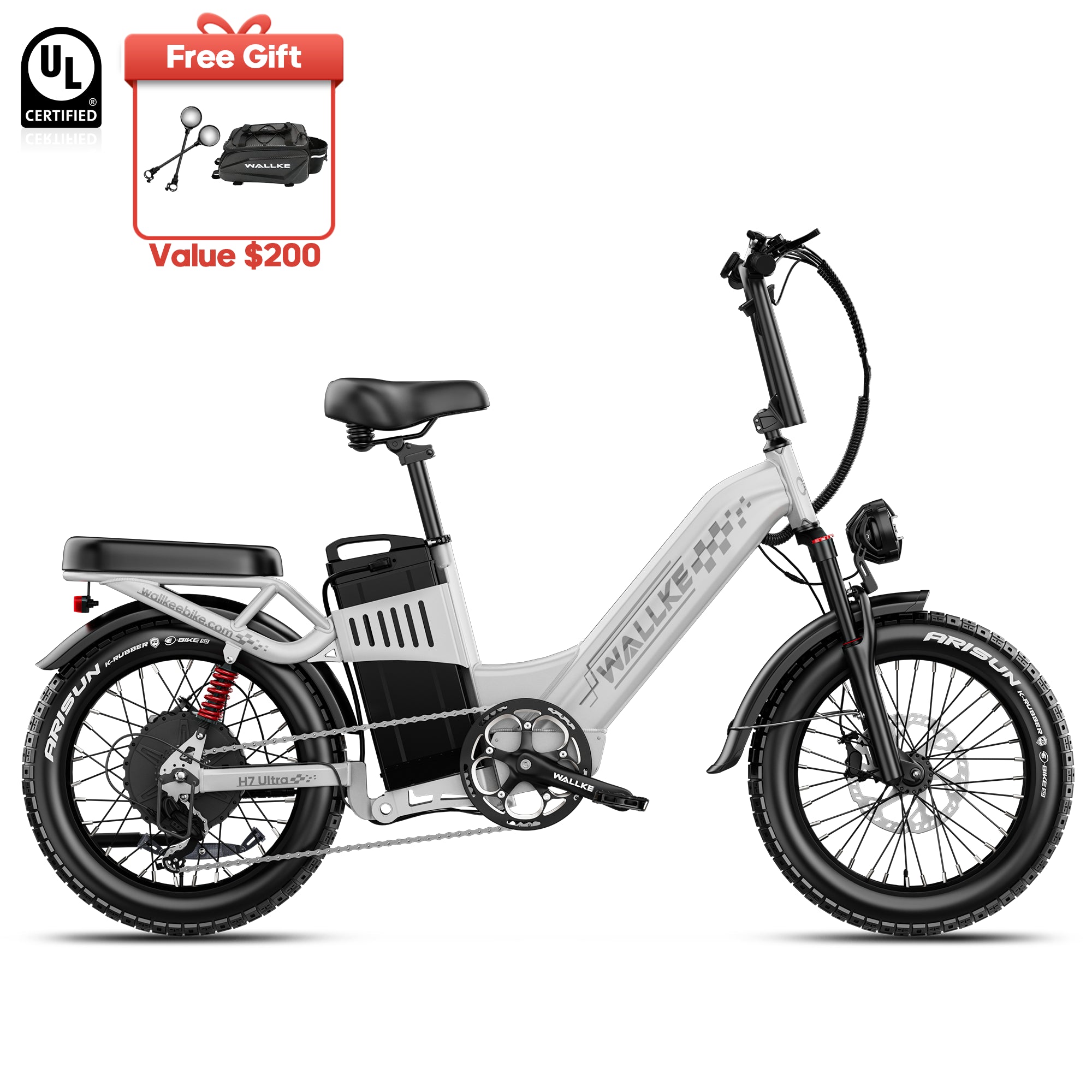 2026 WALLKE H7 Ultra Step-Thru | 4000W Off-Grid Power Station E-Bike with Torque Sensor, 37mph Speed