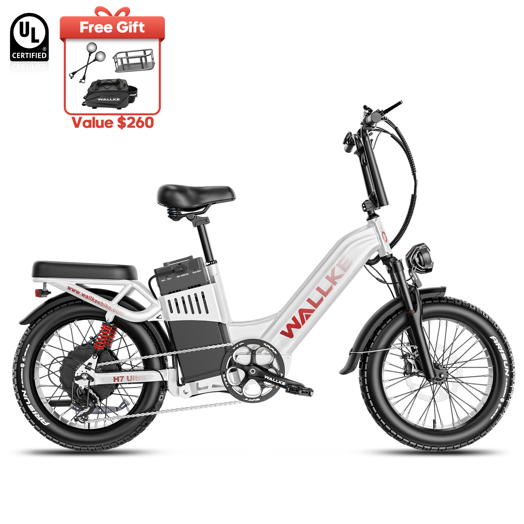 2026 WALLKE H7 Ultra Step-Thru | 4000W Off-Grid Power Station E-Bike with Torque Sensor, 37mph Speed