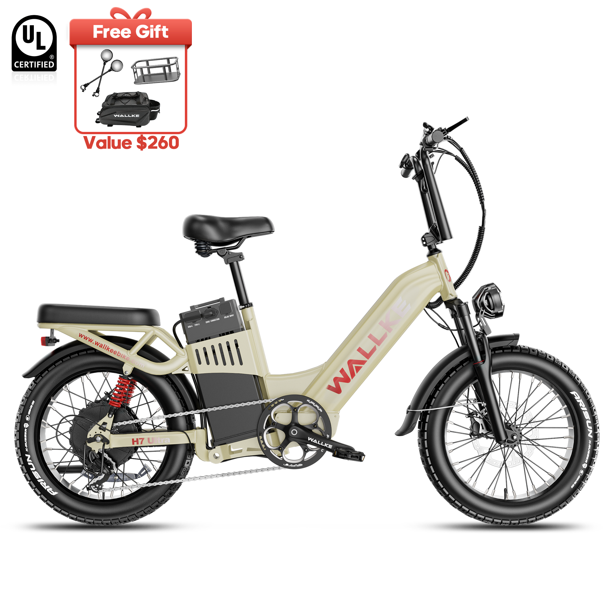 2026 WALLKE H7 Ultra Step-Thru | 4000W Off-Grid Power Station E-Bike with Torque Sensor, 37mph Speed