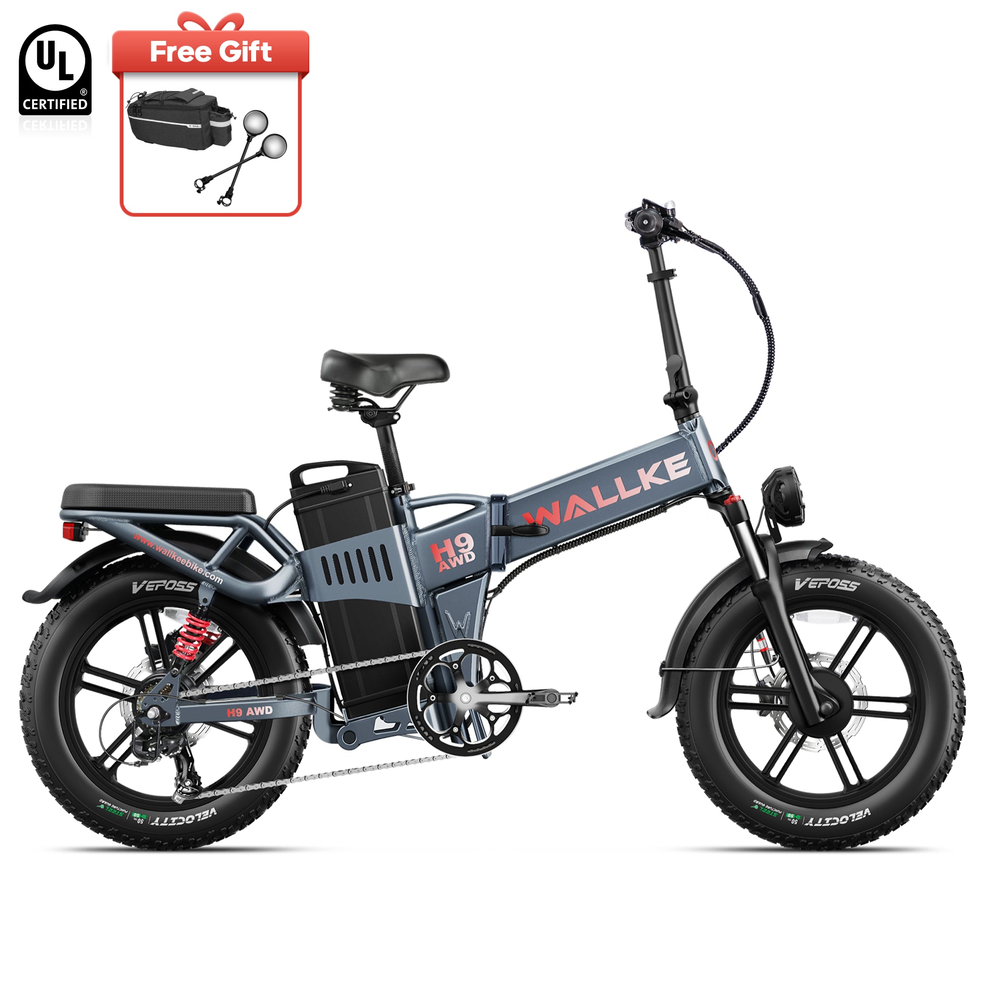 Wallke H9 AWD | 3200W Folding Ebike 40Ah Battery