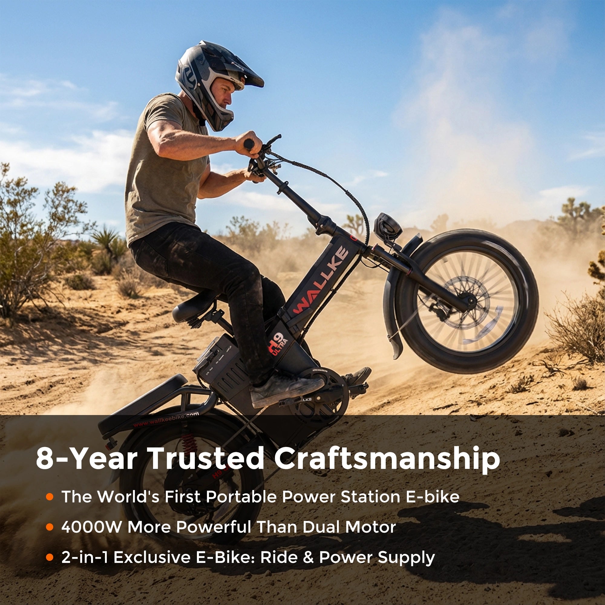 2026 WALLKE H9 Ultra Folding | Off-Grid PowerStorage E-Bike with Torque Sensor, 37mph Speed, 55/77Ah Battery Options