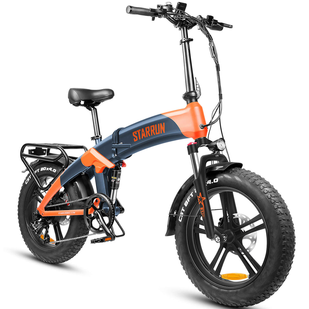 Wallke S20 electric bicycle adopts 20-inch X4 all-terrain fat tires, which can absorb road bumps, have strong grip, anti-bumps, keep quiet, and let you travel freely on city streets, mountain roads, beaches, snow and other terrains.