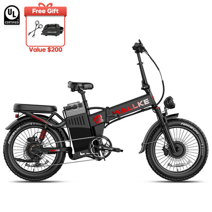 2026 WALLKE H9 Ultra AWD Folding | Off-Grid Power Station E-Bike with Torque Sensor, 37mph Speed, 55/77Ah Battery Options