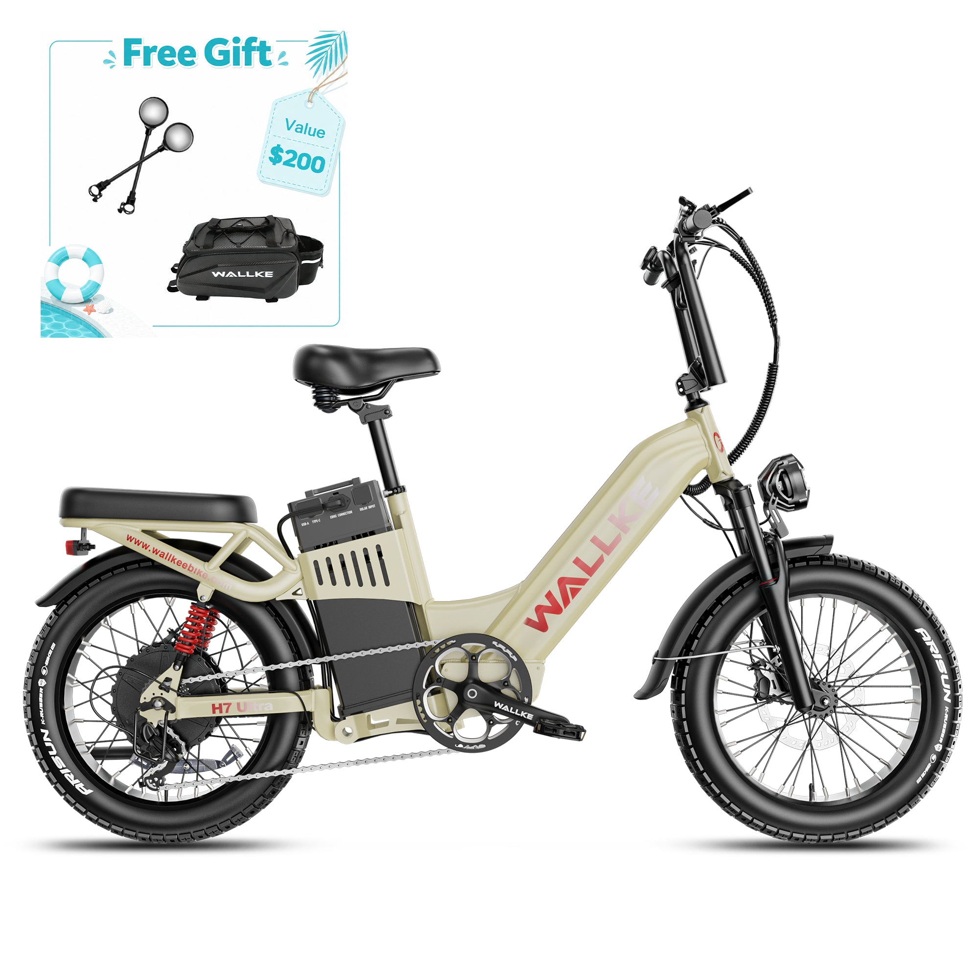 WALLKE H7 Series | AWD Step-Thru 3200W Ebike 40/55Ah Battery