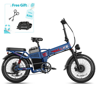 WALLKE H9 Series | AWD Folding Off-Grid Power Station E-Bike with Torque Sensor, 37mph Speed, 55/77Ah Battery Options