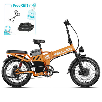 WALLKE H9 Series | AWD Folding Off-Grid Power Station E-Bike with Torque Sensor, 37mph Speed, 55/77Ah Battery Options
