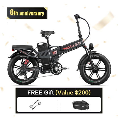 Wallke H9 AWD | 3200W Folding Ebike 40/60/82Ah Battery