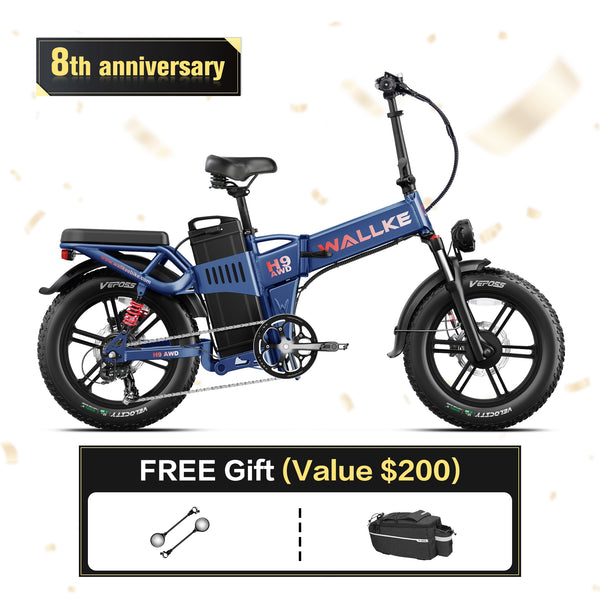 Wallke H9 AWD | 3200W Folding Ebike 40/60/82Ah Battery