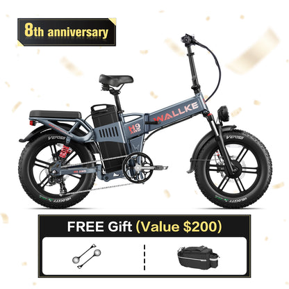 Wallke H9 AWD | 3200W Folding Ebike 40/60/82Ah Battery