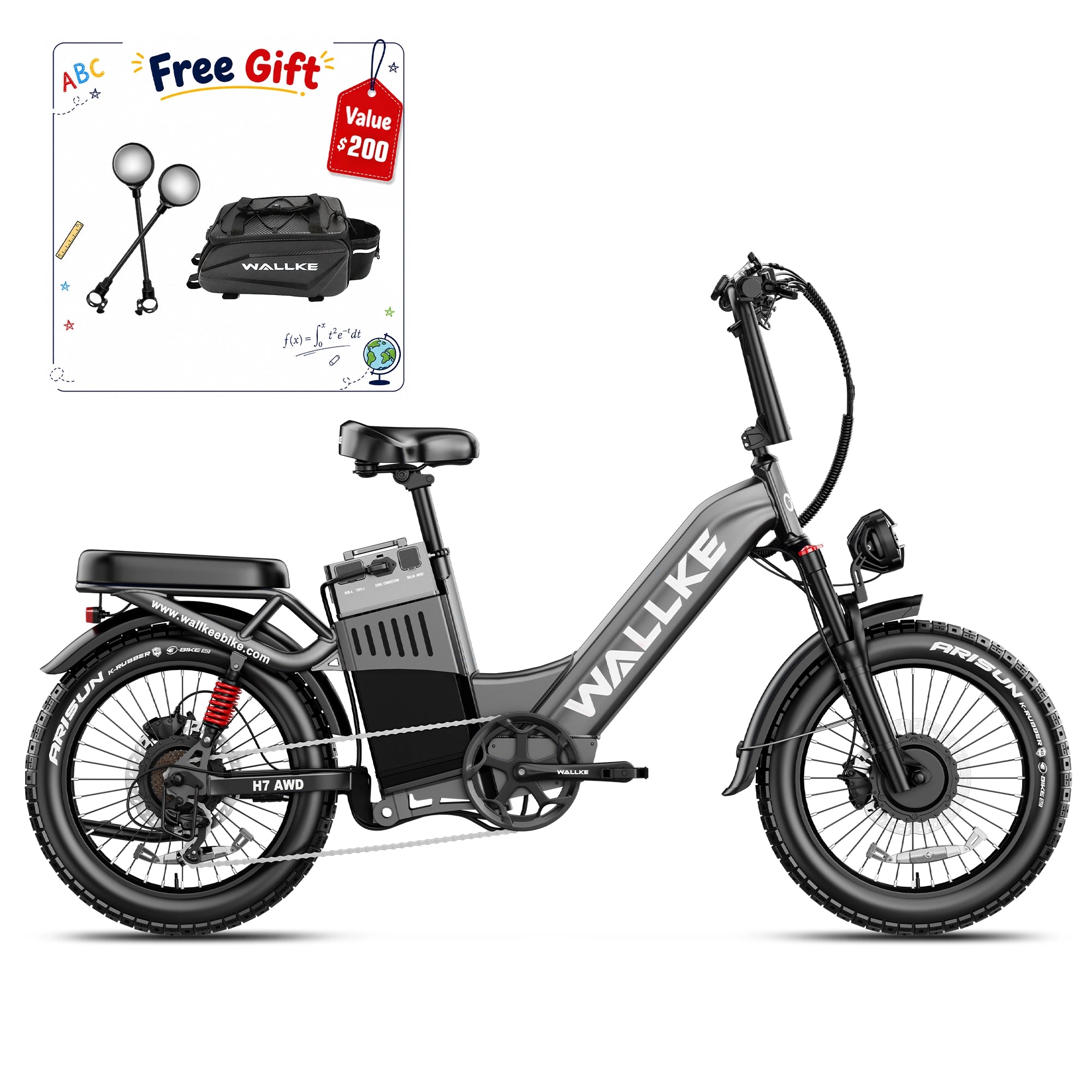 2026 WALLKE H7 Ultra Step-Thru | 4000W Off-Grid Power Station E-Bike with Torque Sensor, 37mph Speed