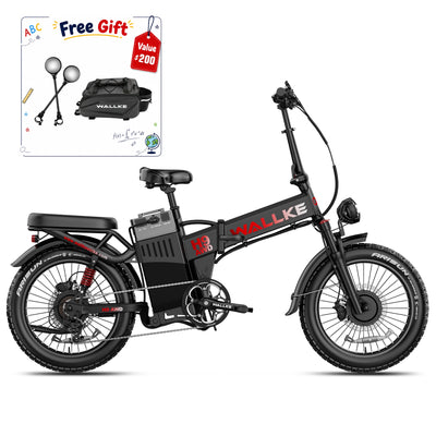 WALLKE H9 Series | AWD Folding E-Bike with Torque Sensor, 37mph Speed, 40/55/77Ah Battery Options