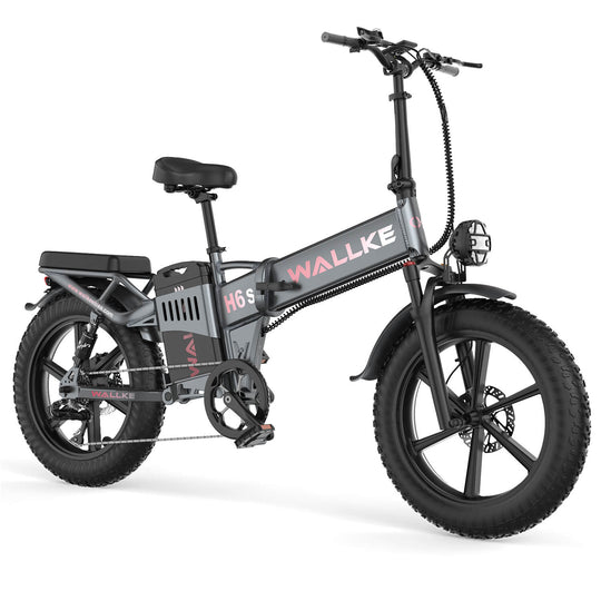 Wallke E-bike H6 MAX-folding bicycle, equipped with shock absorption and front fork, positioning and other functions, making your riding more comfortable and safe