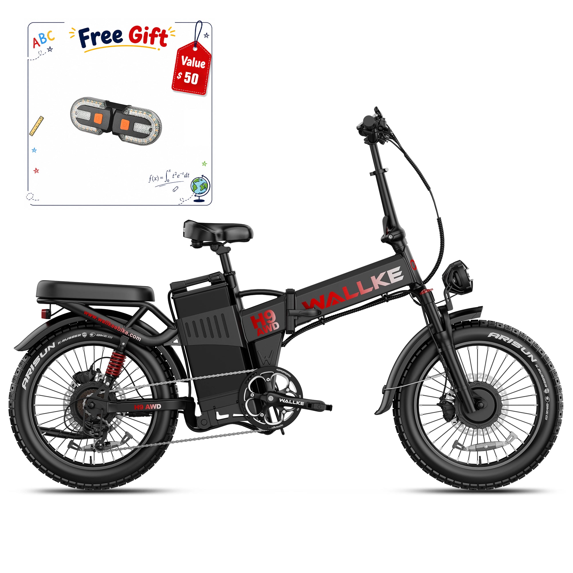 2026 Wallke H9 AWD | 3200W Folding Ebike 40/62Ah Battery