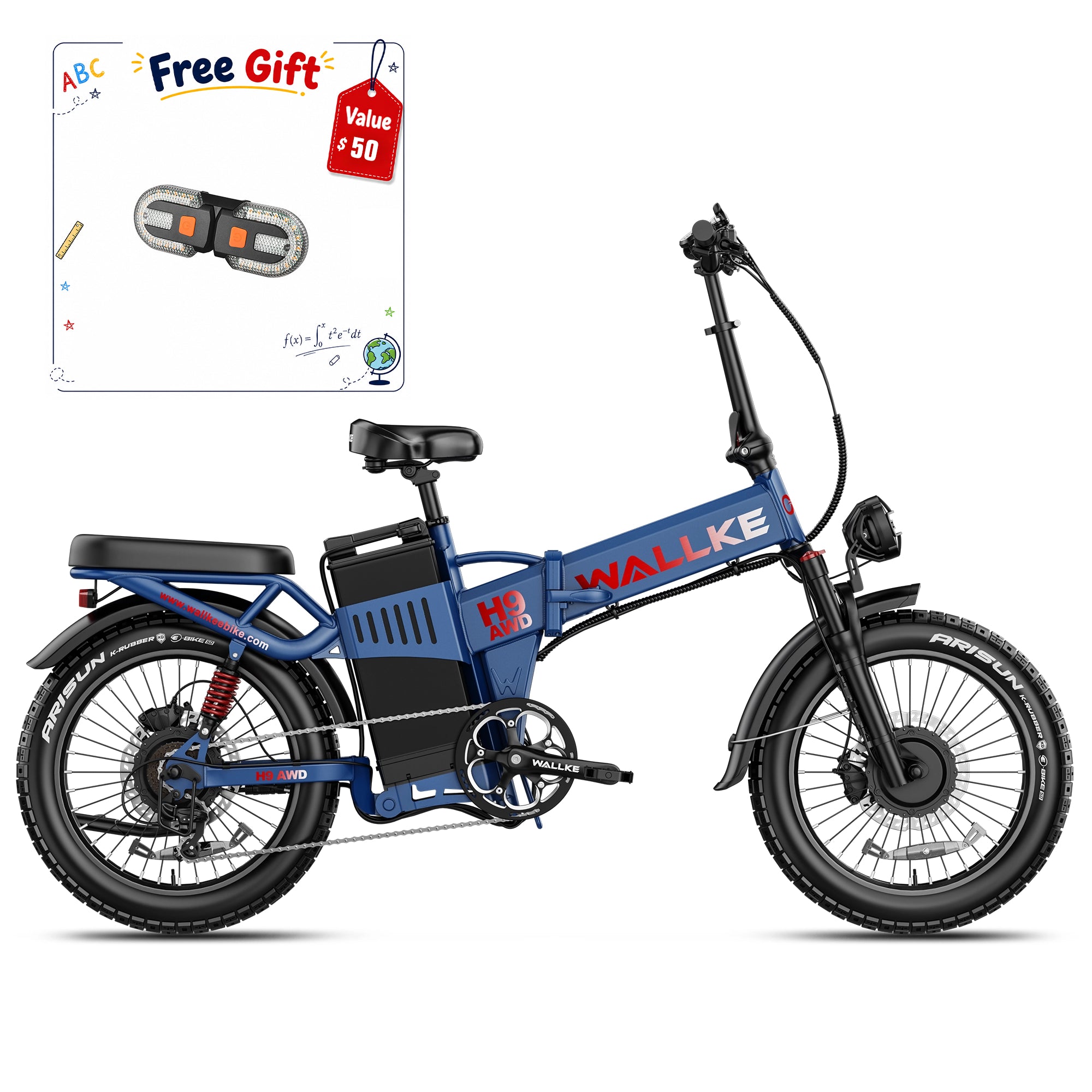 2026 Wallke H9 AWD | 3200W Folding Ebike 40/62Ah Battery