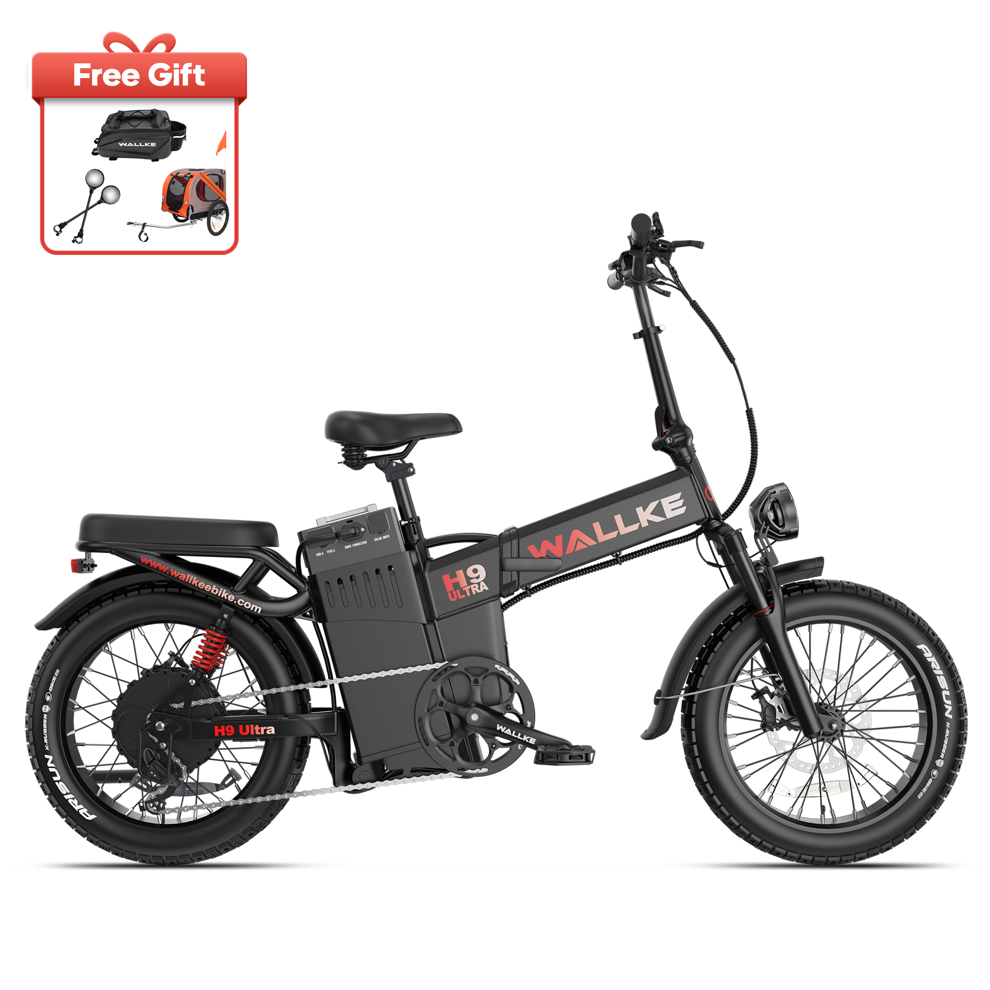 2026 WALLKE H9 Ultra Folding | Off-Grid PowerStorage E-Bike with Torque Sensor, 37mph Speed, 55/77Ah Battery Options