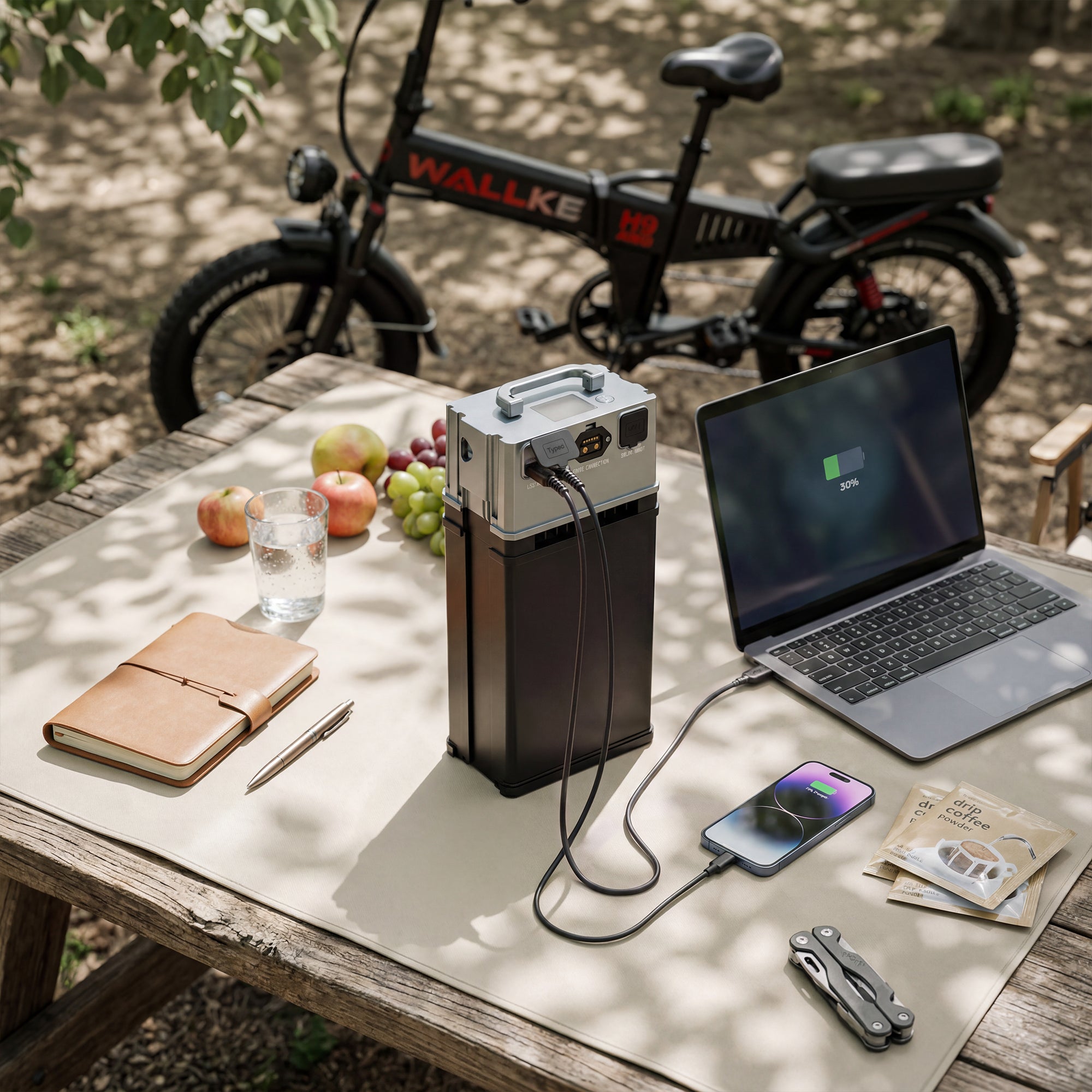 2027 WALLKE H9 Ultra AWD Folding | Off-Grid Power Station E-Bike with Torque Sensor, 37mph Speed, 55/77Ah Battery Options