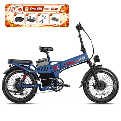 2027 WALLKE H9 Ultra AWD Folding | Off-Grid Power Station E-Bike with Torque Sensor, 37mph Speed, 55/77Ah Battery Options