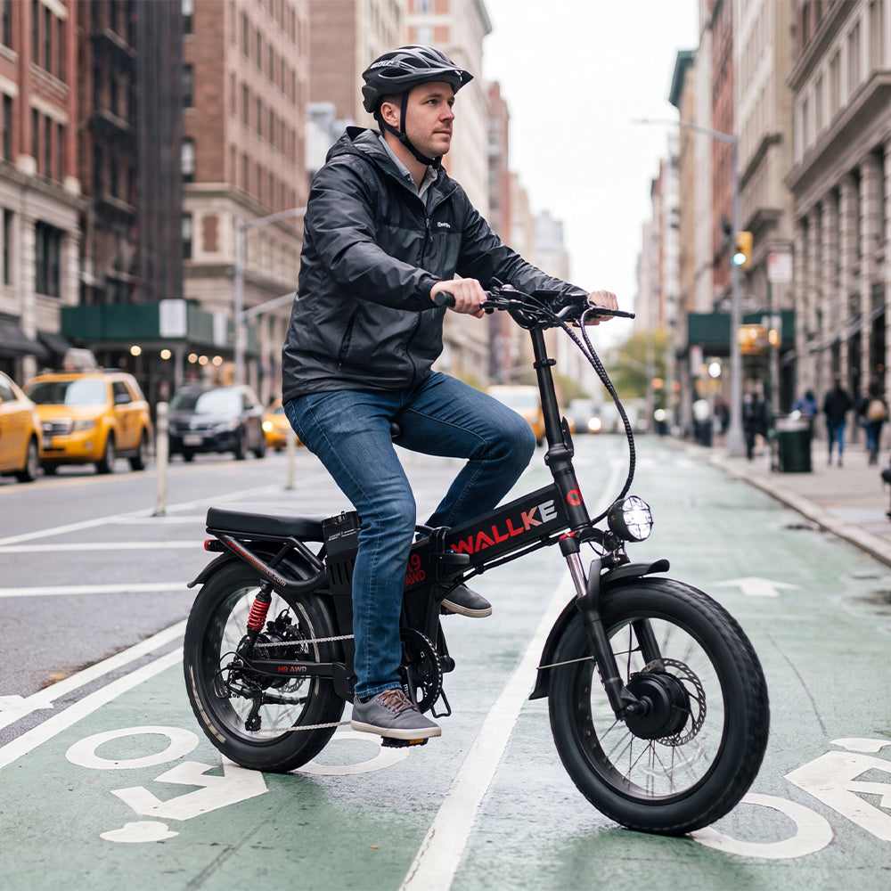WALLKE H9 Series | AWD Folding Off-Grid Power Station E-Bike with Torque Sensor, 37mph Speed, 55/77Ah Battery Options