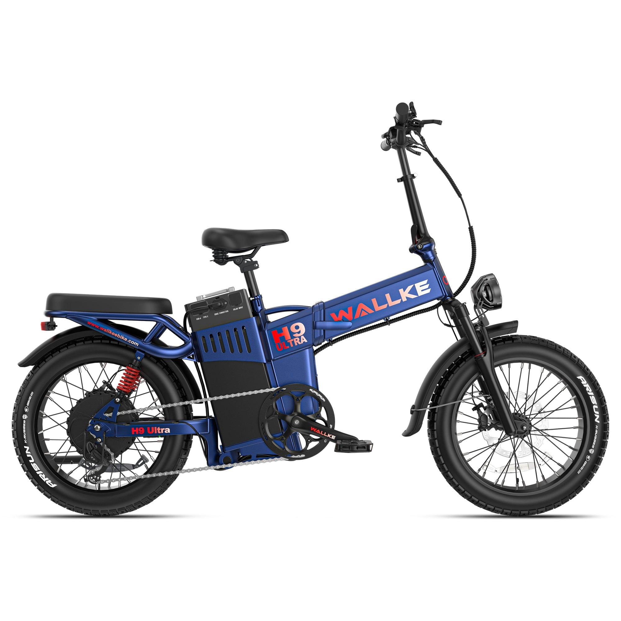 2026 WALLKE H9 Ultra Folding | Off-Grid Power Station E-Bike with Torque Sensor, 37mph Speed, 55/77Ah Battery Options