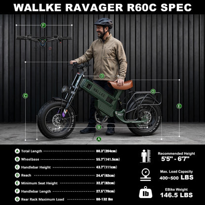 2026 Wallke Ravager 60V Series | 60V 70Ah Long-Range Electric Bike | Up to 180+ Miles | 150Nm Torque
