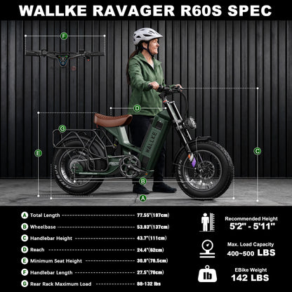 2026 Wallke Ravager 60V Series | 60V 70Ah Long-Range Electric Bike | Up to 180+ Miles | 150Nm Torque