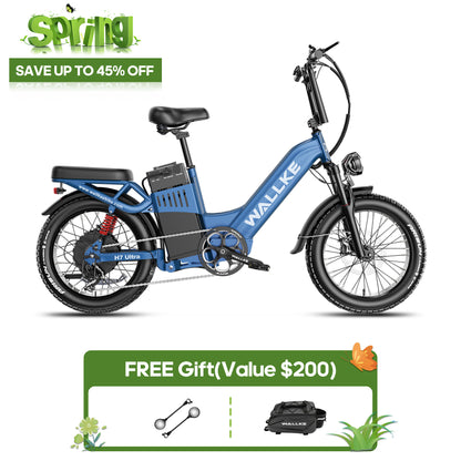 2026 WALLKE H7 Ultra Step-Thru | 4000W Off-Grid PowerStorage E-Bike with Torque Sensor, 37mph Speed