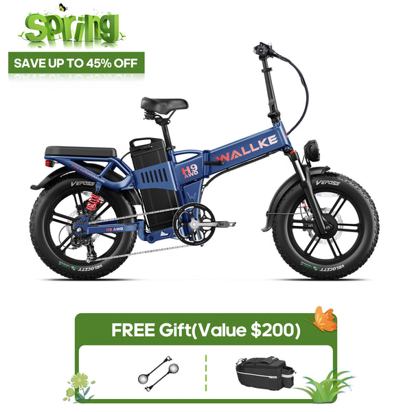 Wallke H9 AWD | 3200W Folding Ebike 40/60/82Ah Battery