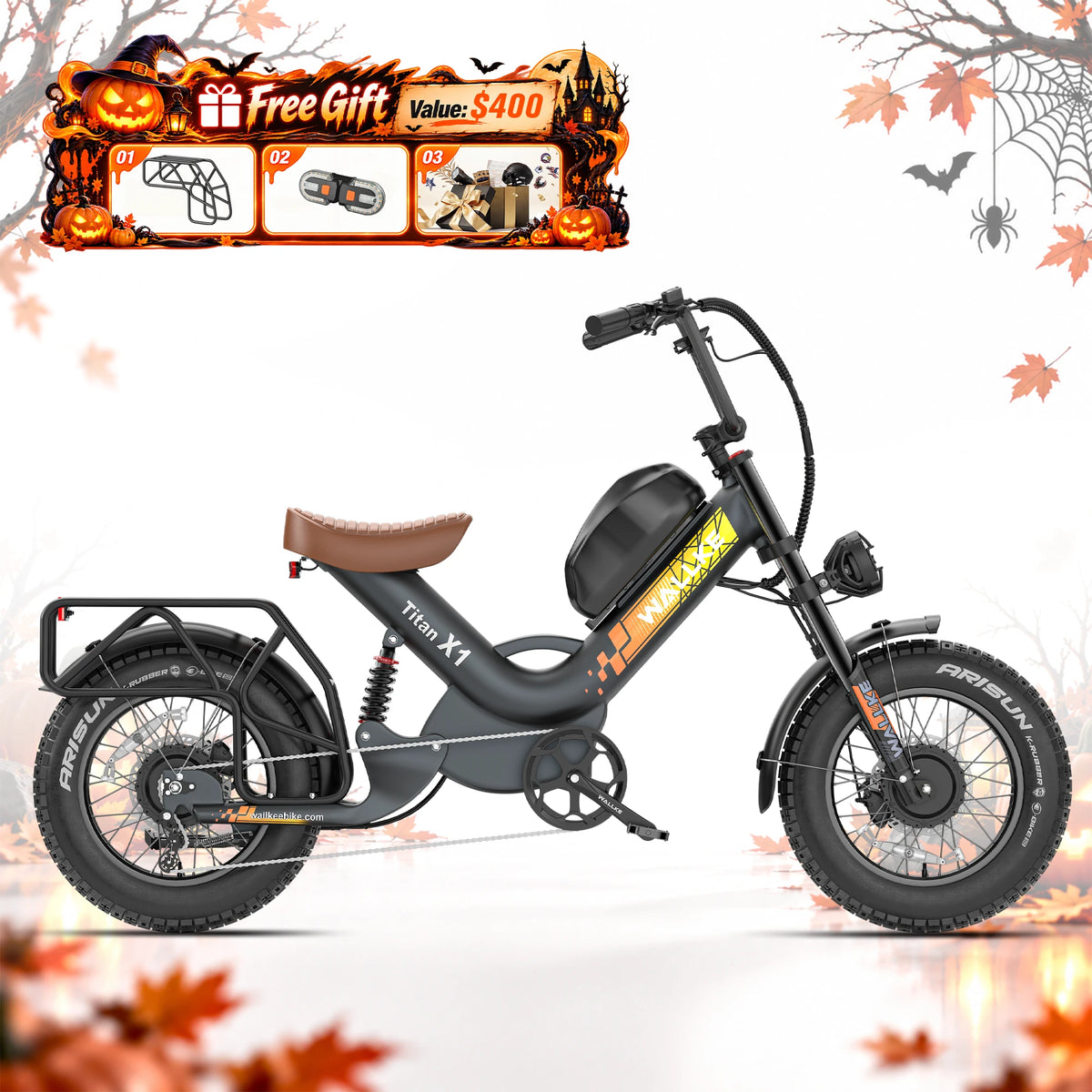 2027 WALLKE Titan X1 AWD Dual-Motor Fat Tire Ebike | Up to 4000W Peak Power-PreOrder