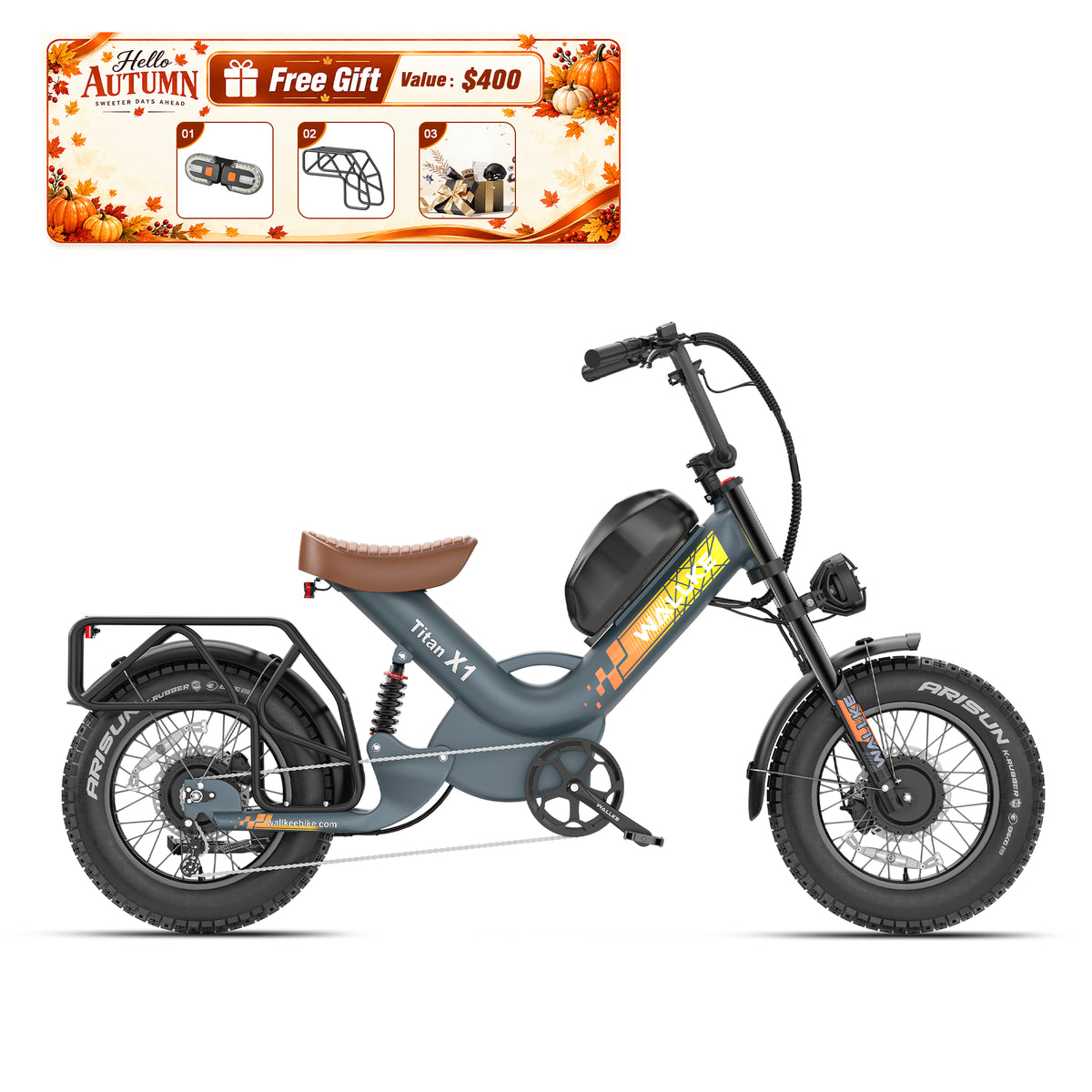 2027 WALLKE Titan X1 AWD Dual-Motor Fat Tire Ebike | Up to 4000W Peak Power-PreOrder