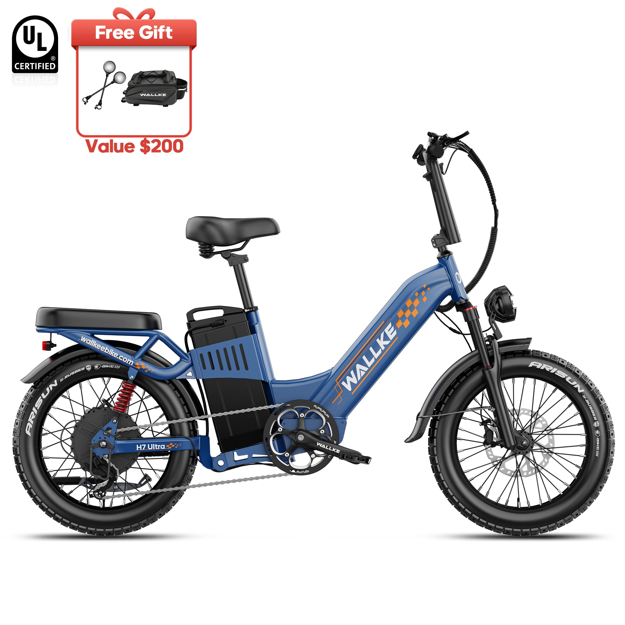2026 WALLKE H7 Ultra Step-Thru | 4000W Off-Grid Power Station E-Bike with Torque Sensor, 37mph Speed