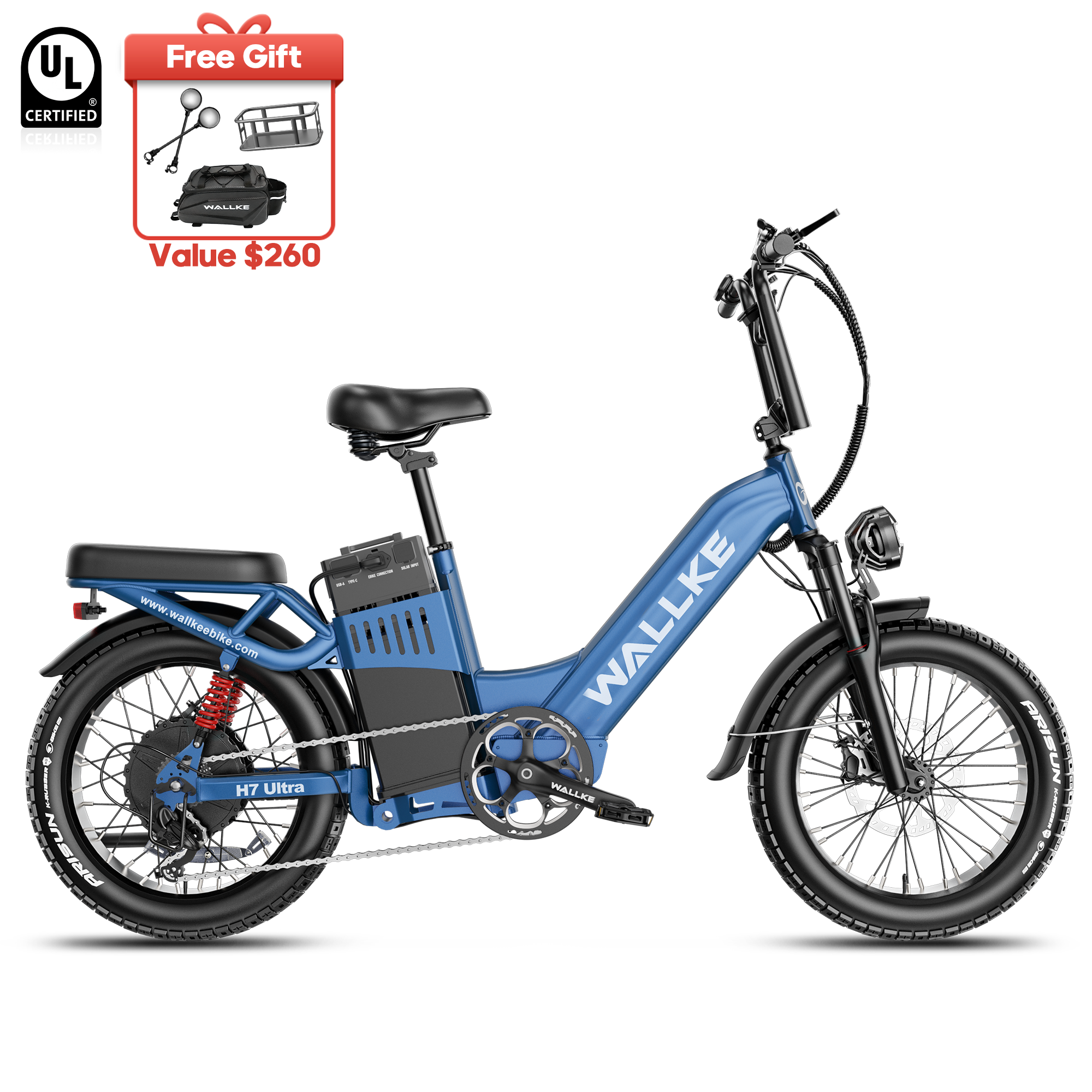2026 WALLKE H7 Ultra Step-Thru | 4000W Off-Grid Power Station E-Bike with Torque Sensor, 37mph Speed
