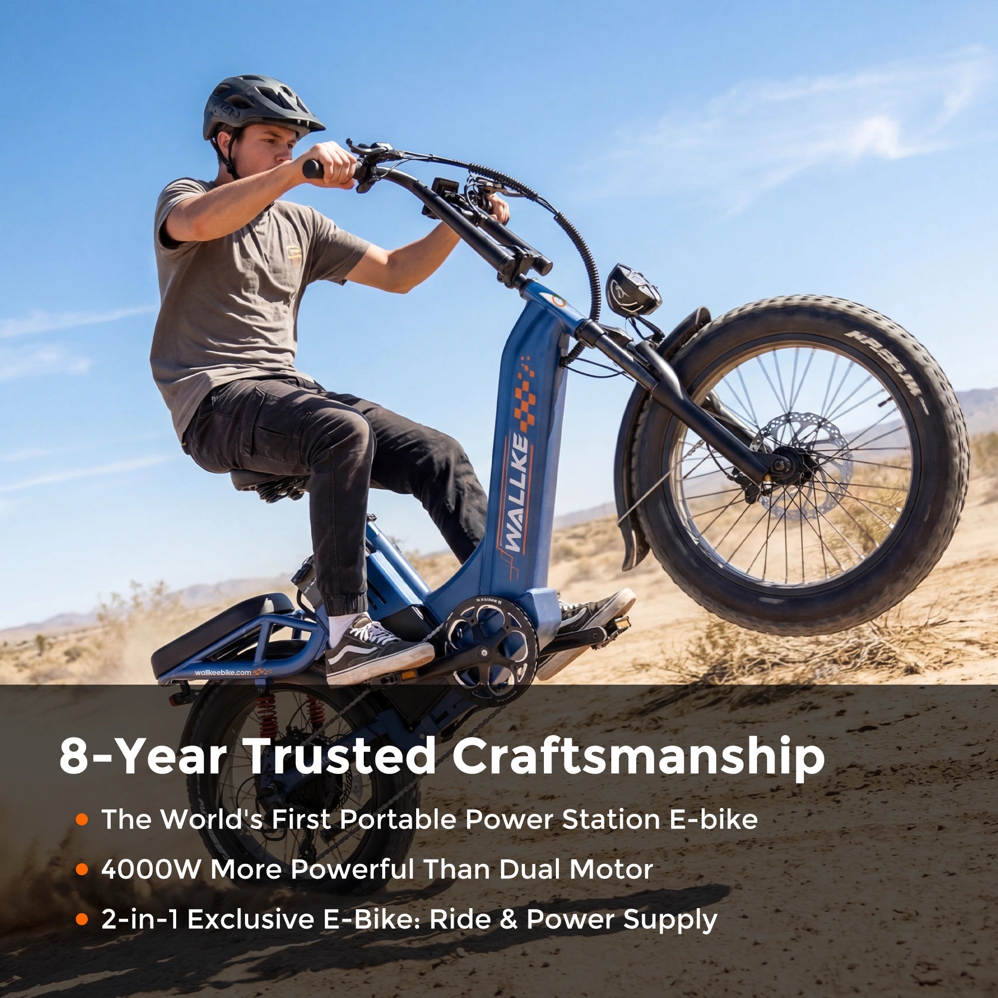 2026 WALLKE H7 Ultra Step-Thru | 4000W Off-Grid PowerStorage E-Bike with Torque Sensor, 37mph Speed