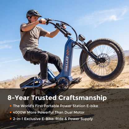 2026 WALLKE H7 Ultra Step-Thru | 4000W Off-Grid PowerStorage E-Bike with Torque Sensor, 37mph Speed