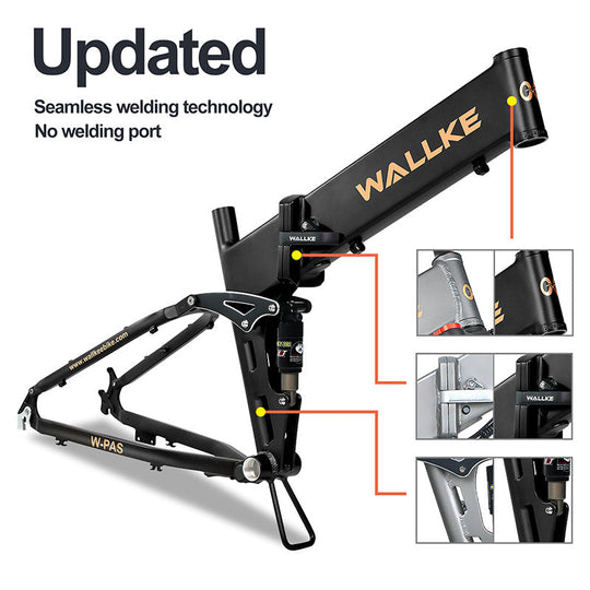 Wallke X3 Pro features adjustable front fork suspension and rear shock designed for road, mountain, city traffic and trails