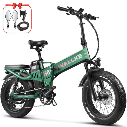 Wallke E-bike H6 -Fat tires - Equipped with shock absorbers and front forks to make your riding more comfortable and safe