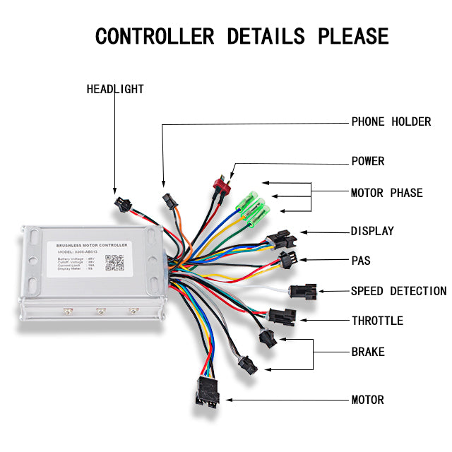 Electric Bicycle Controller-48V/28A, suitable for Wallke H6.Wallke H6S.Wallke H6 ST.Wallke H6 STL.Wallke X3 Pro.